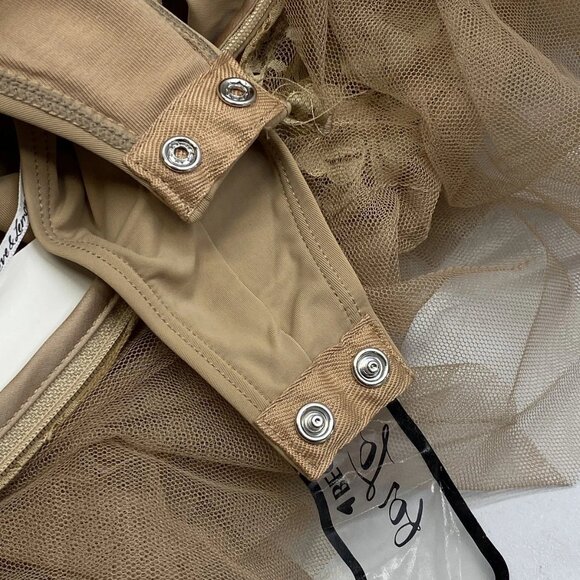 NEW FOR LOVE & LEMONS Women’s Bustier Maxi Dress Warm Taupe Brown Size XS Gown - Picture 5 of 9